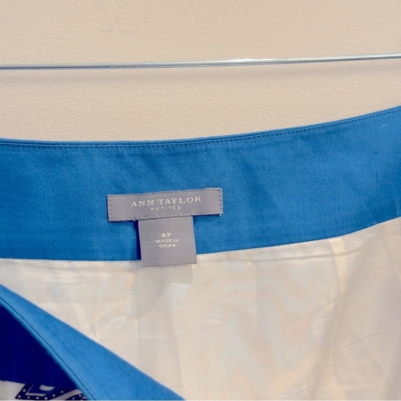 Ann Taylor Blue , White & Brown Unique Skirt Size 8P - Picture 7 of 10
